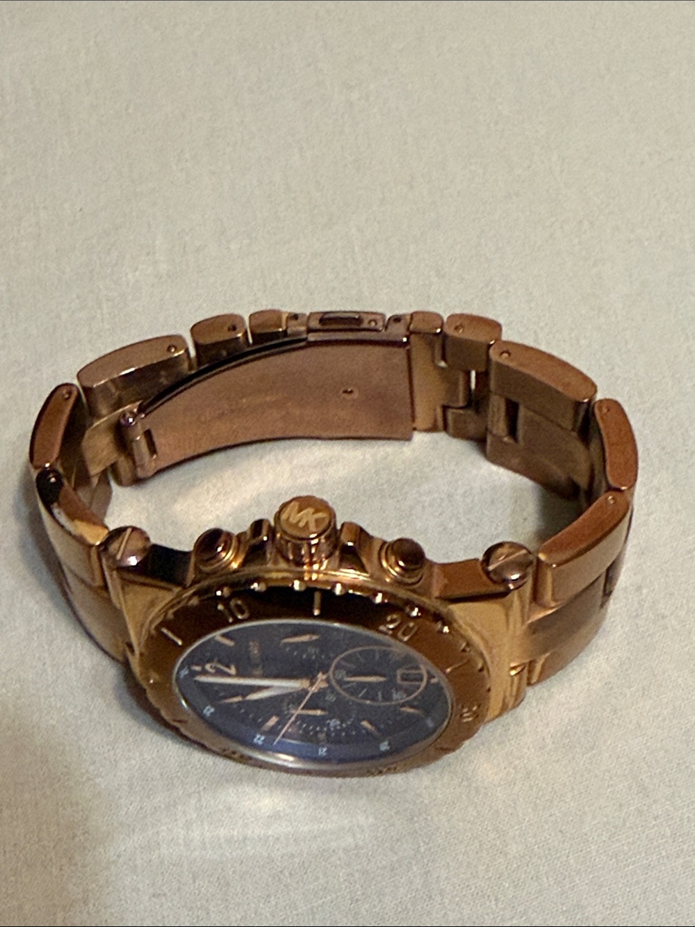 Michael Kors Rose Gold and Blue Chronograph Bracelet Watch - Picture 7 of 7
